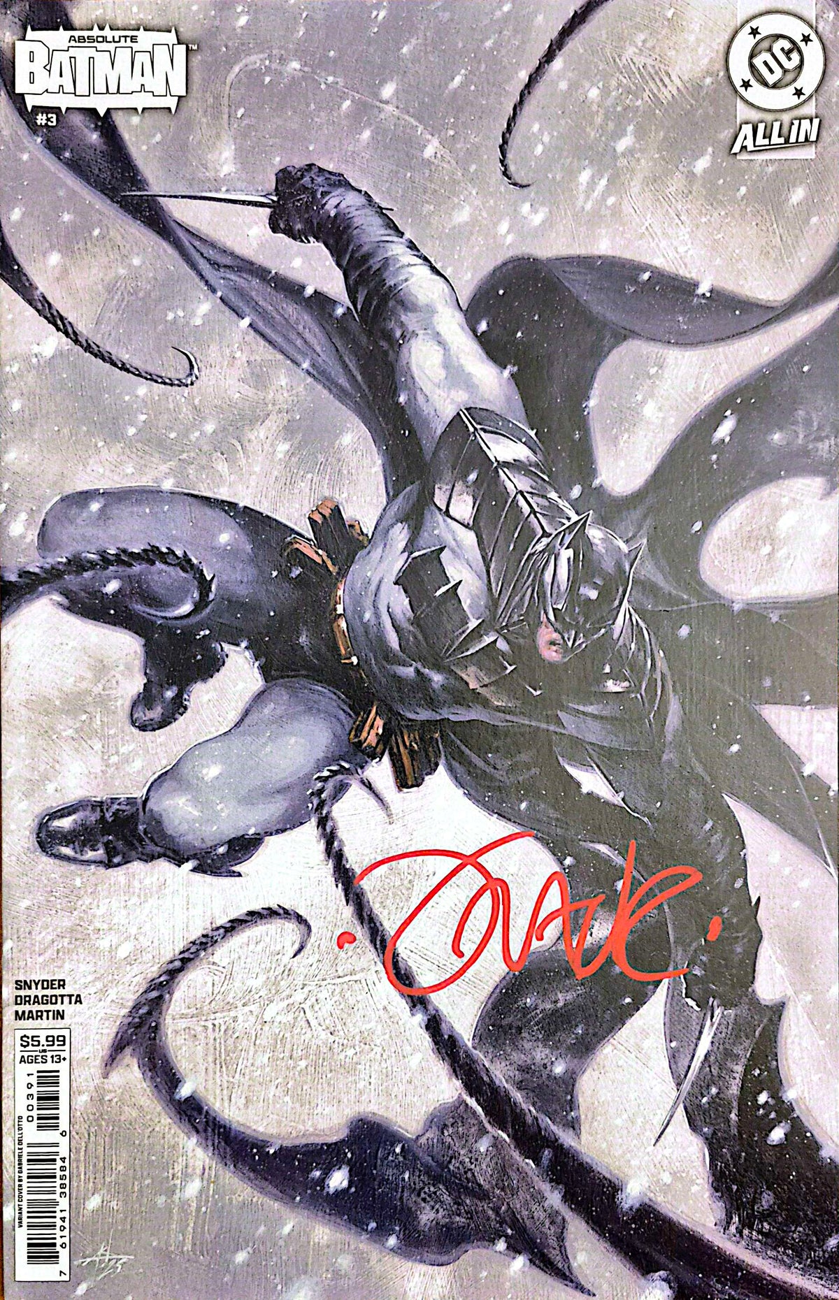 Absolute Batman #3 3rd print Dell'Otto Variant - Signed by Frank Martin