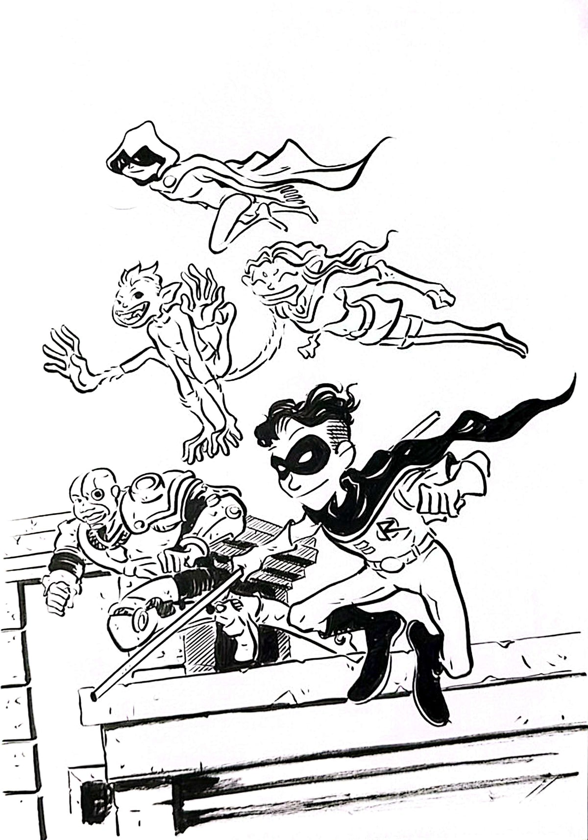 Teen Titans - Illustration by Gustavo Magalhães